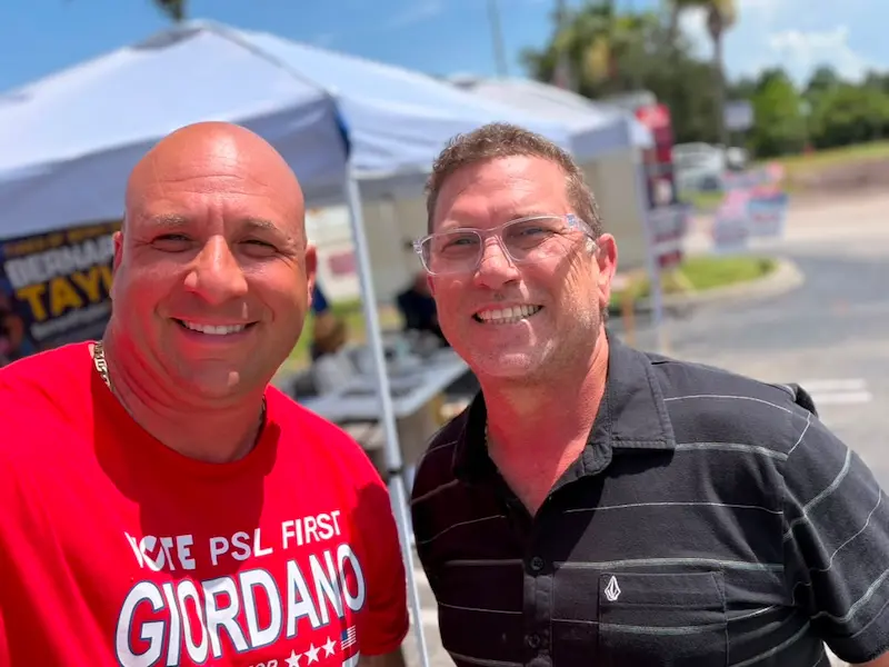 Supporters at community event