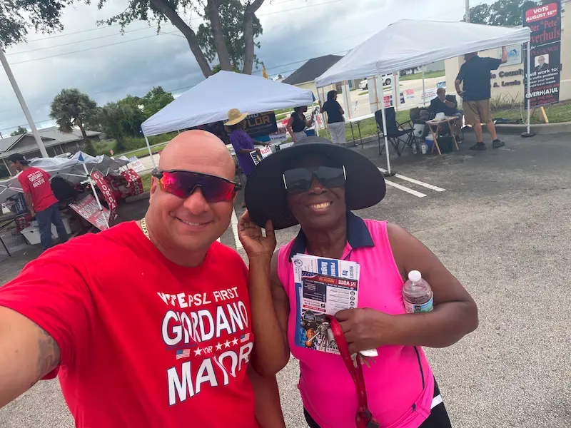 Supporters at community event