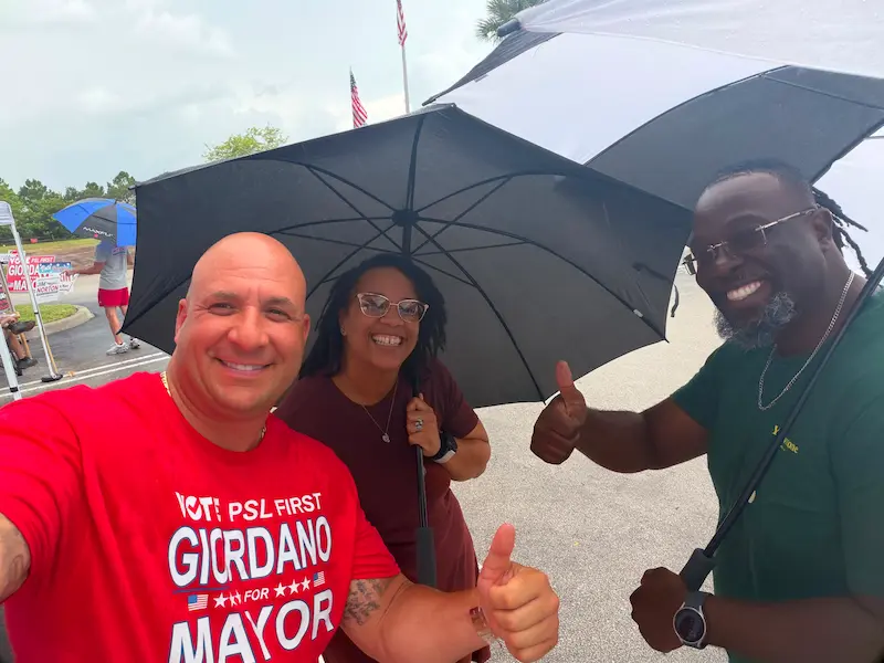 Supporters at community event