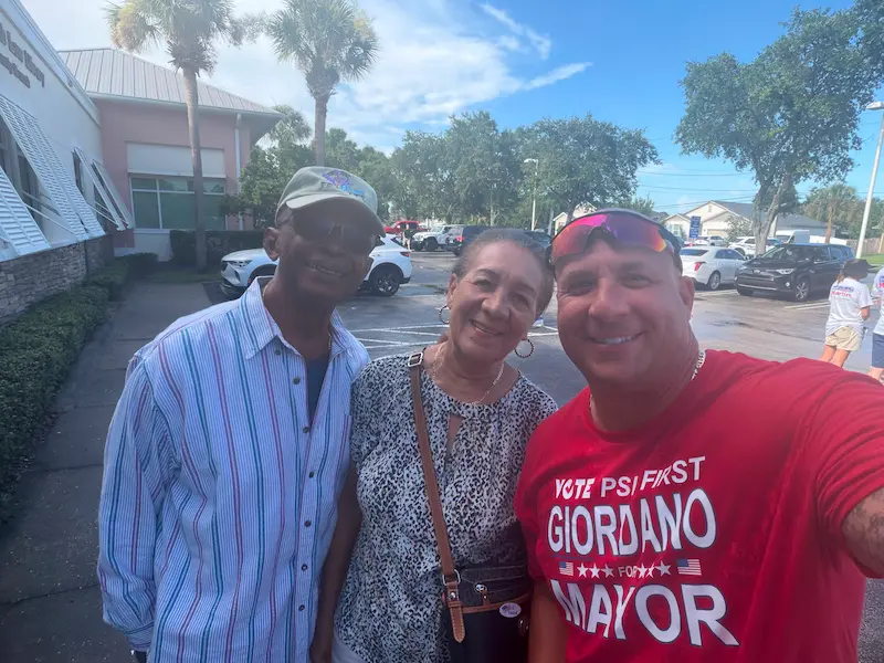 Supporters at community event