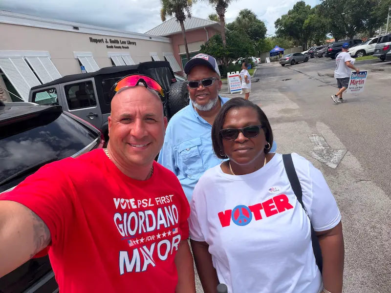 Supporters at community event