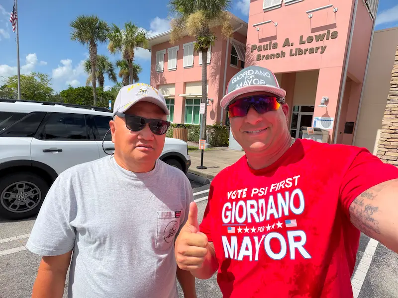 Supporters at community event