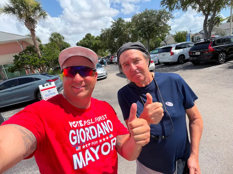 Supporters at community event