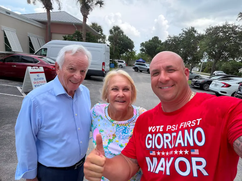 Supporters at community event