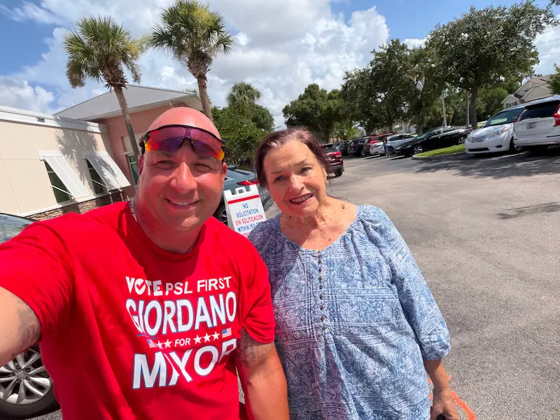 Supporters at community event