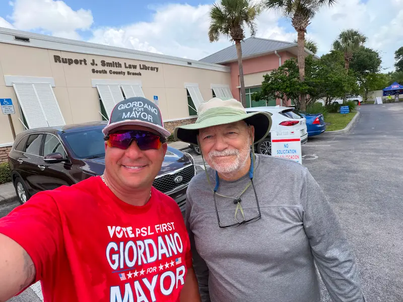 Supporters at community event
