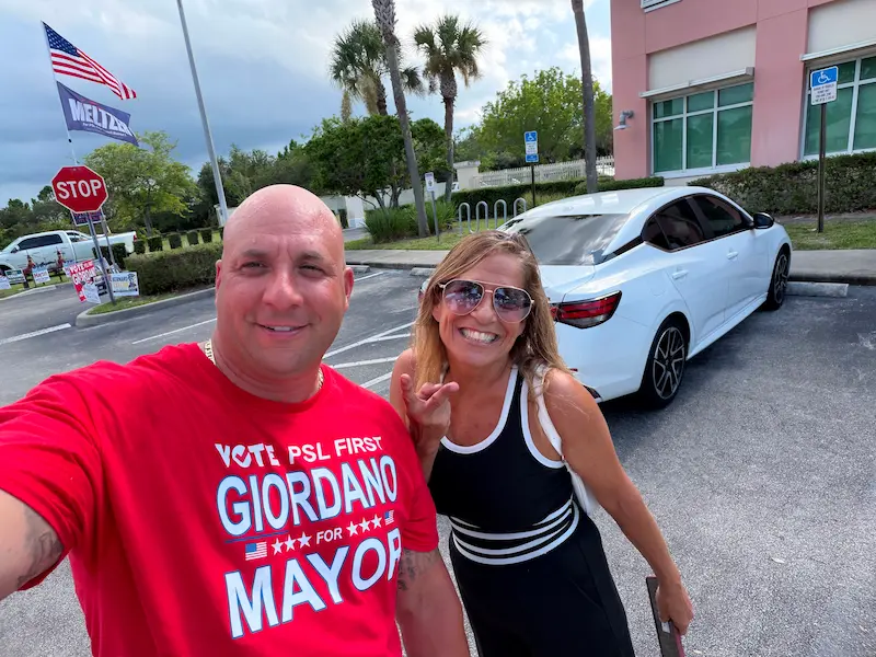 Supporters at community event