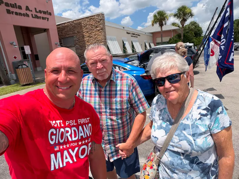 Supporters at community event