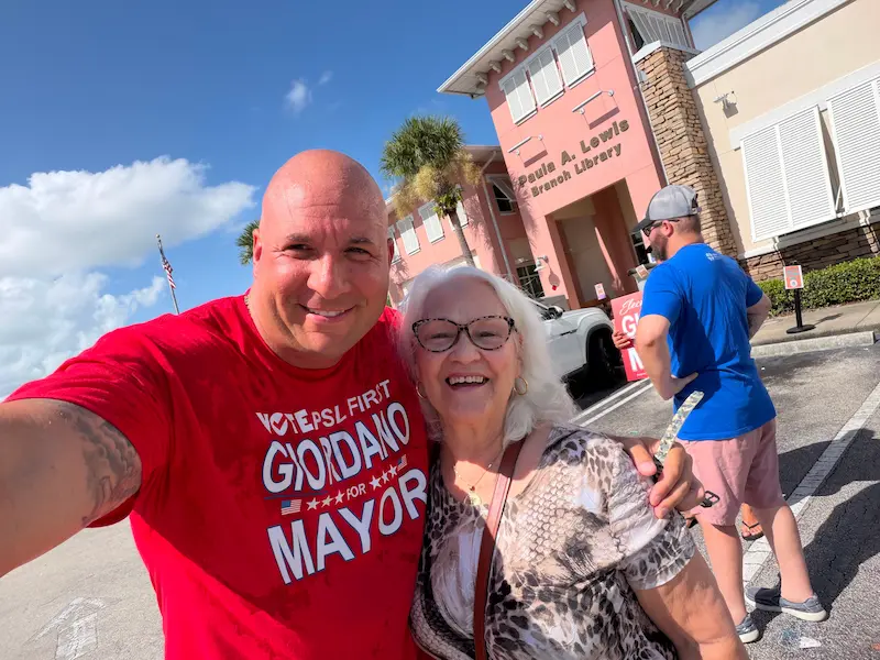 Supporters at community event