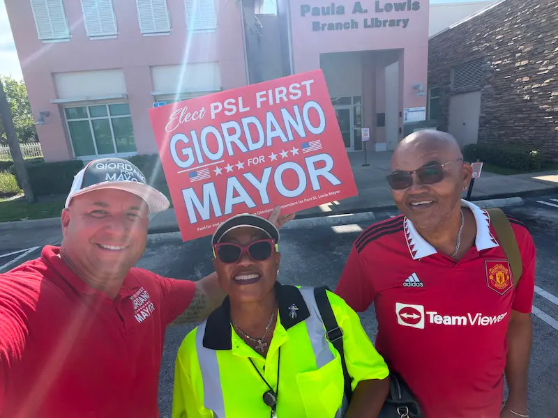 Supporters at community event