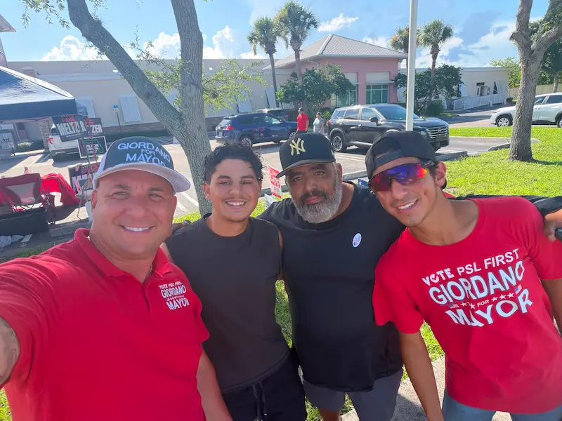 Supporters at community event