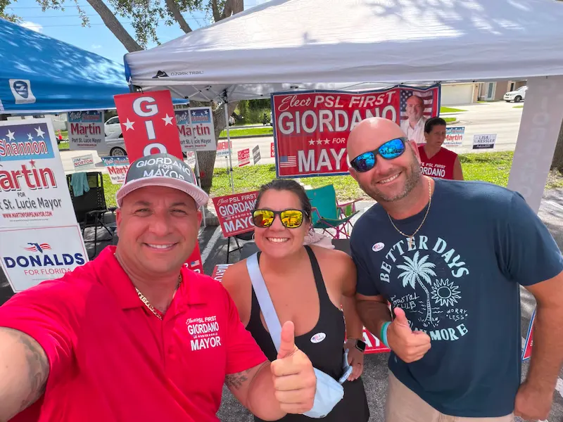 Supporters at community event