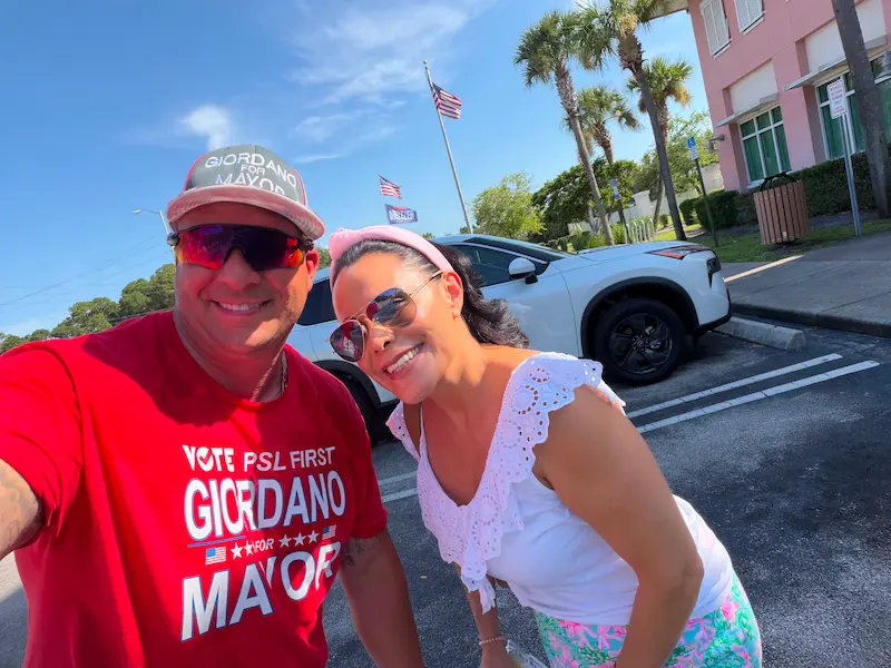 Supporters at community event