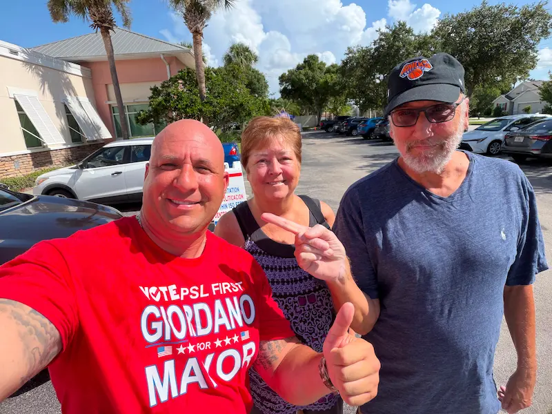 Supporters at community event