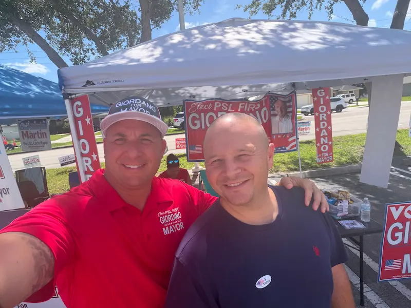 Supporters at community event