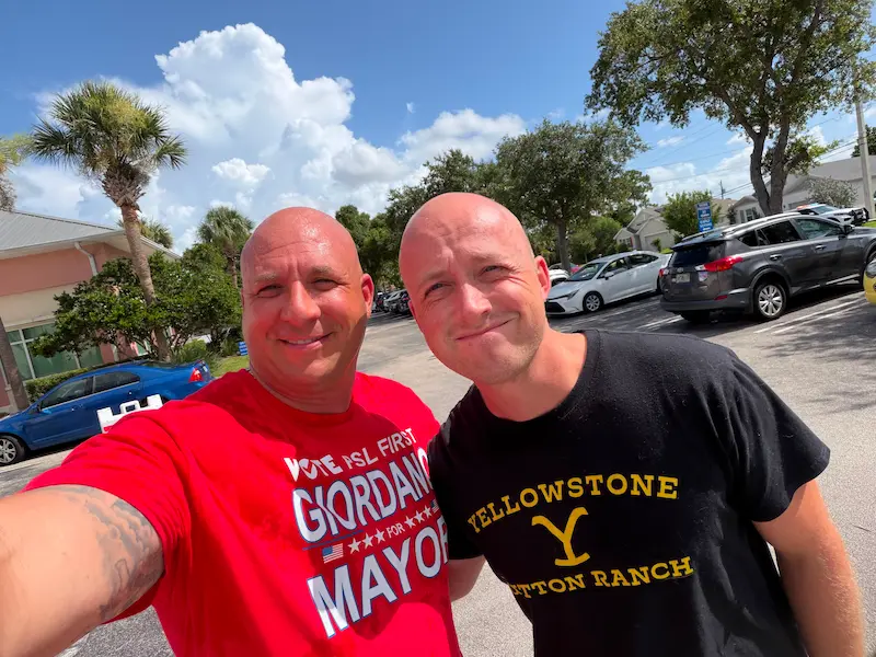 Supporters at community event