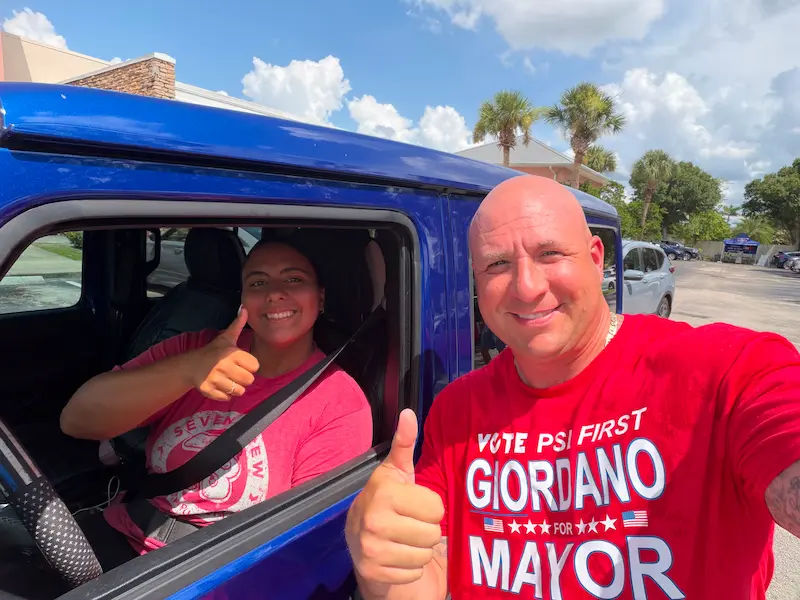 Supporters at community event