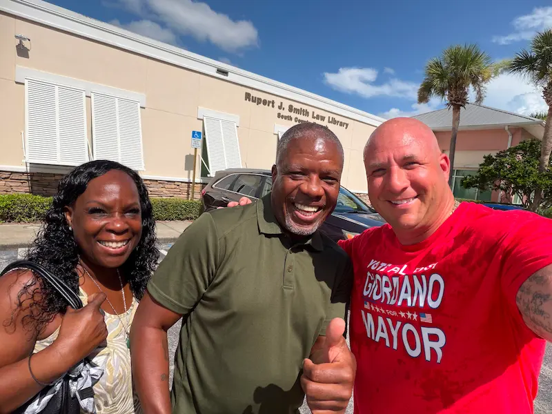 Supporters at community event