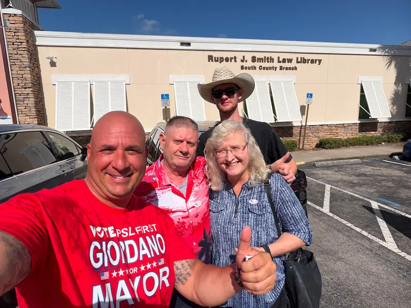 Supporters at community event