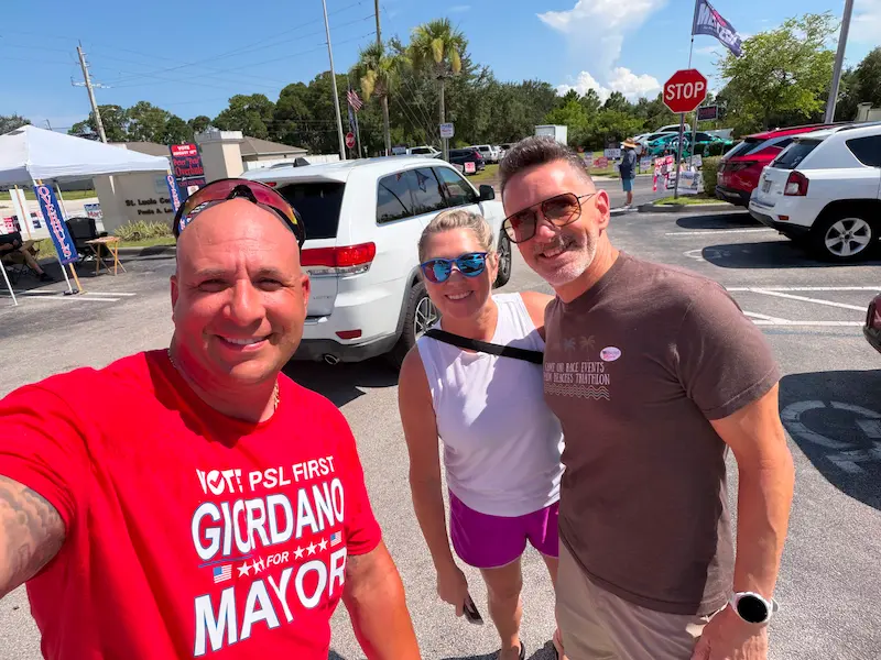 Supporters at community event