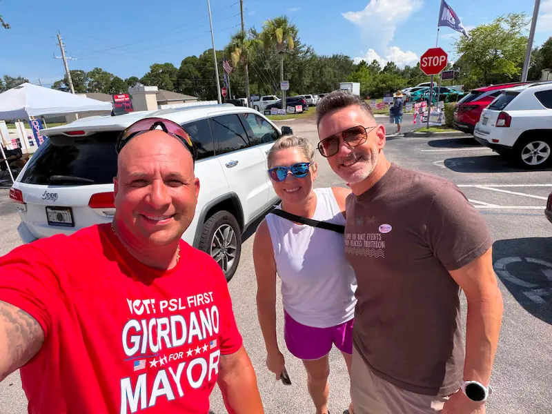 Supporters at community event