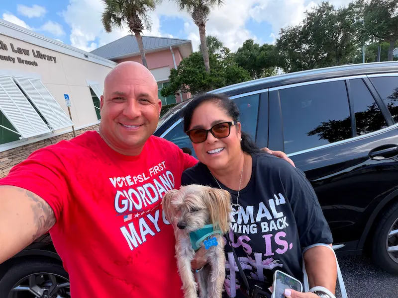 Supporters at community event