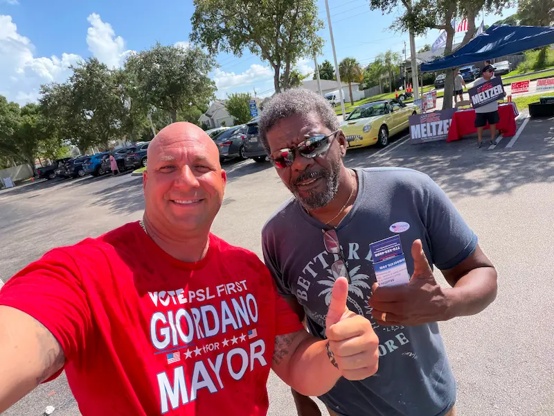 Supporters at community event