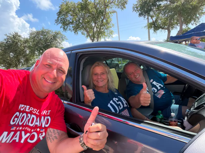 Supporters at community event