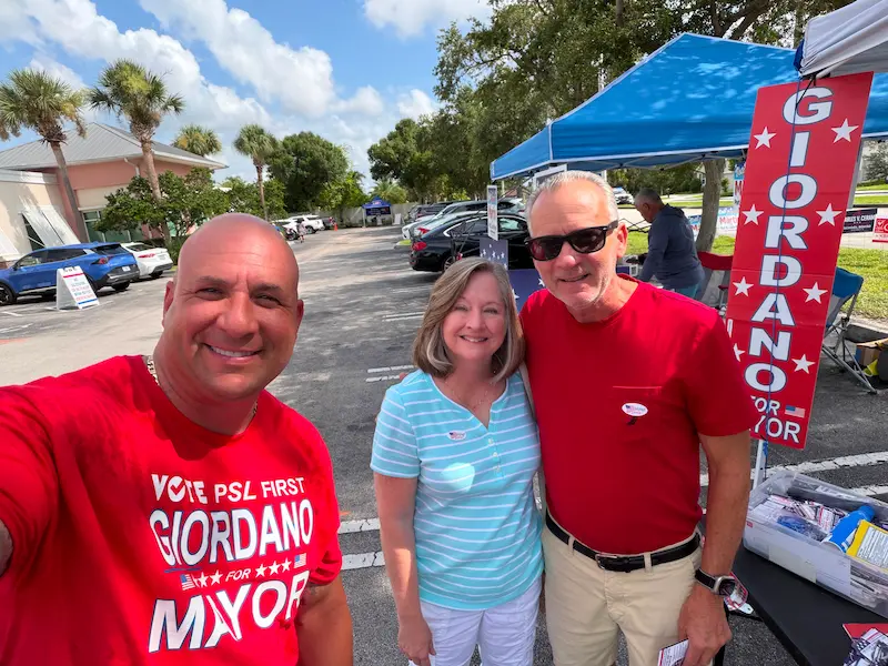 Supporters at community event