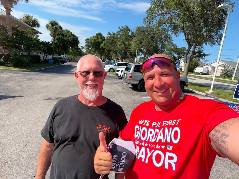 Supporters at community event