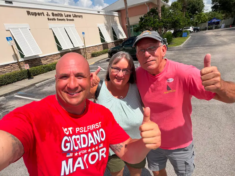 Supporters at community event