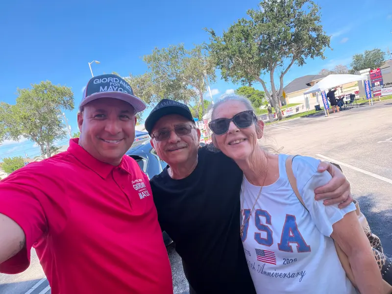 Supporters at community event