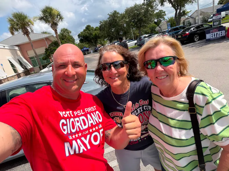 Supporters at community event