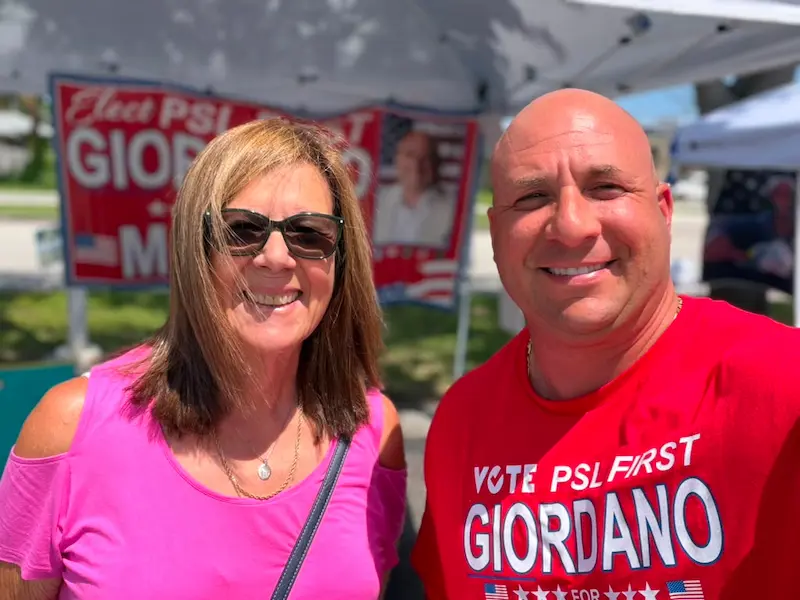 Supporters at community event