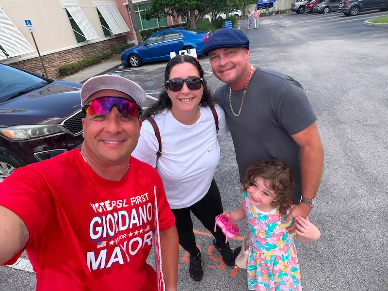 Supporters at community event