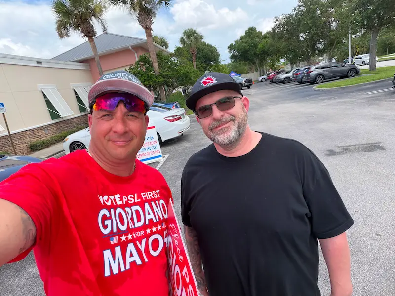 Supporters at community event
