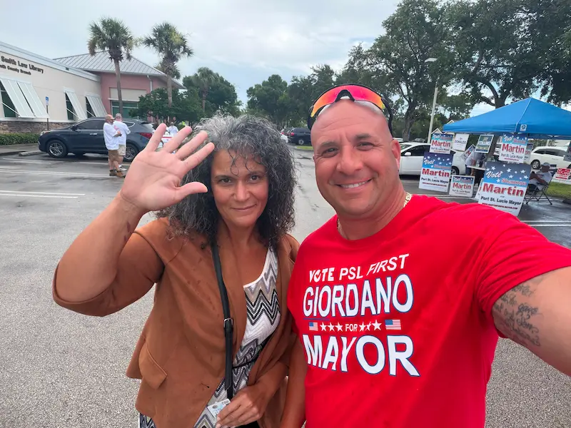 Supporters at community event