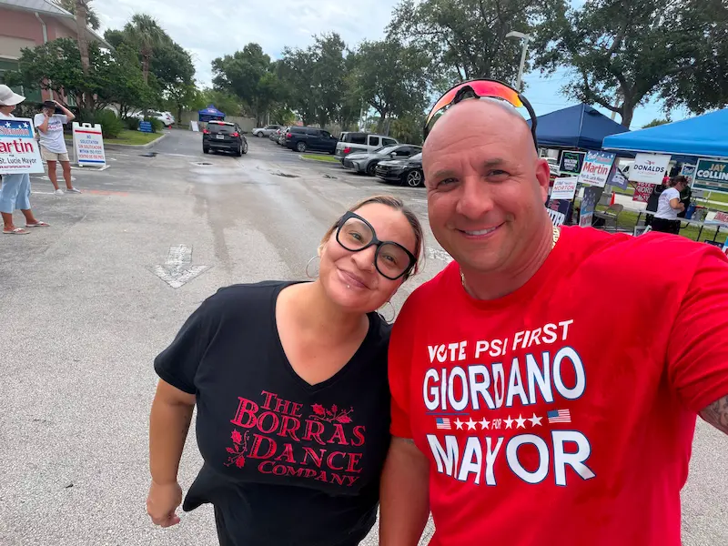 Supporters at community event
