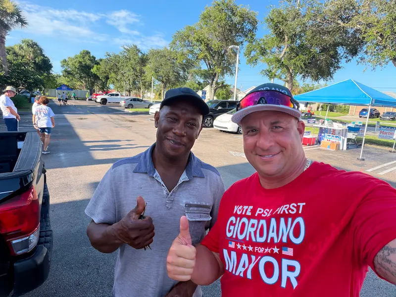 Supporters at community event
