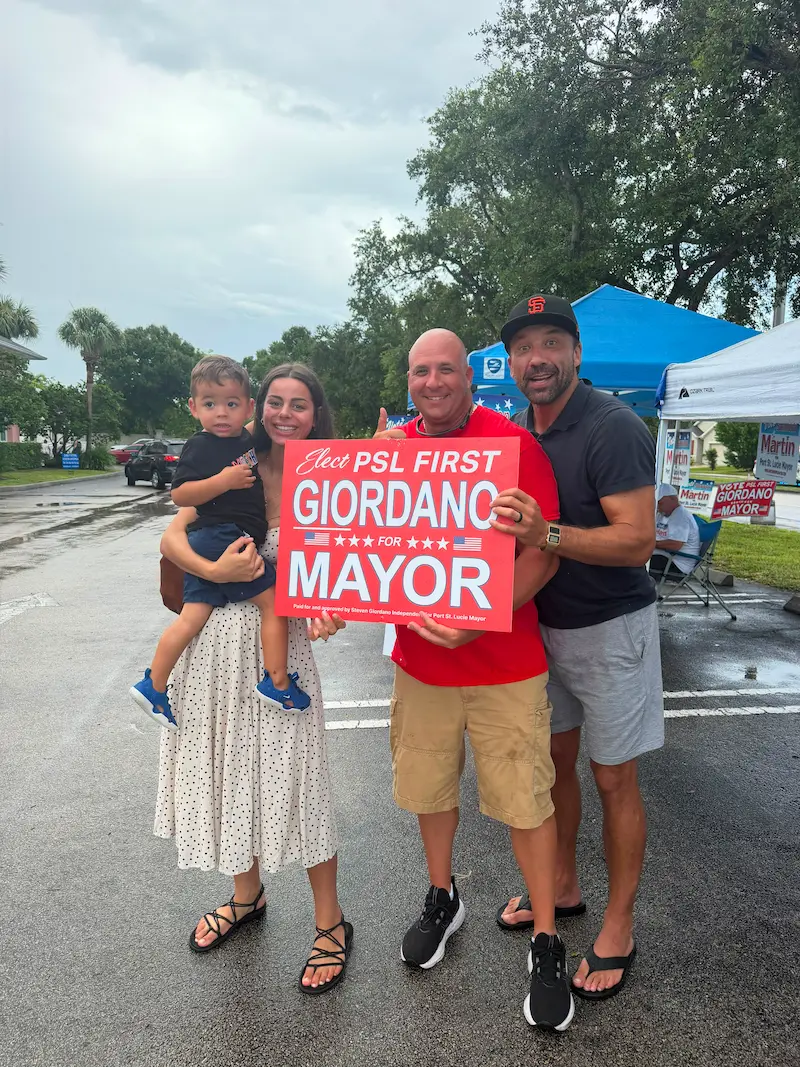 Supporters at community event