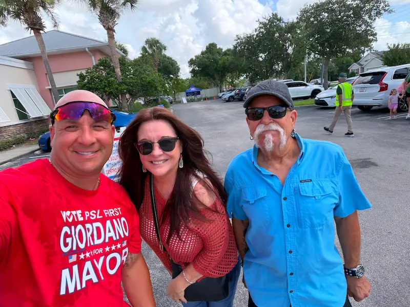 Supporters at community event