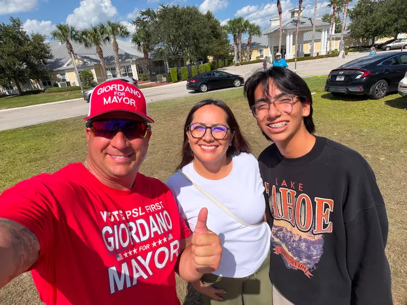 Supporters at community event
