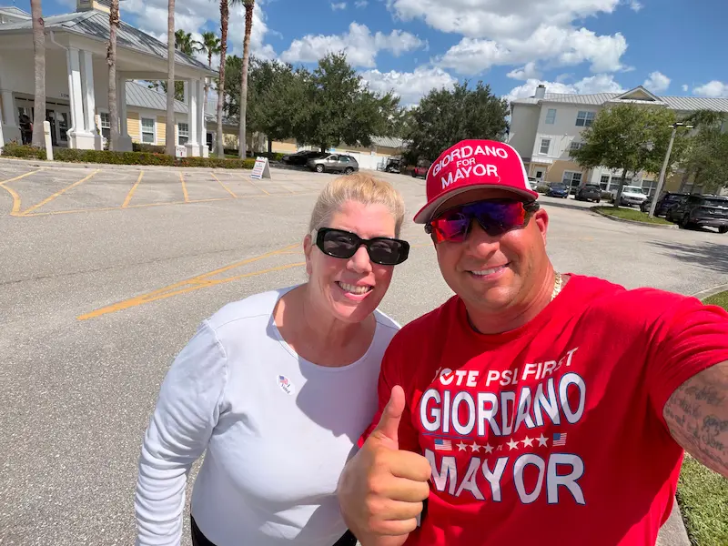Supporters at community event