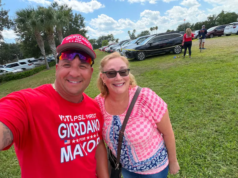 Supporters at community event
