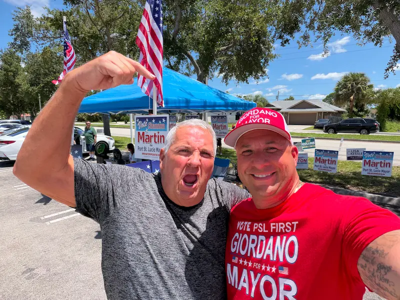 Supporters at community event