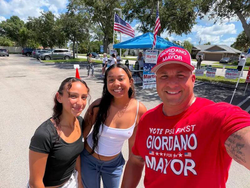 Supporters at community event