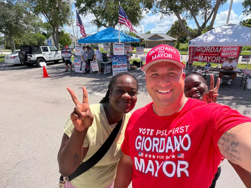 Supporters at community event