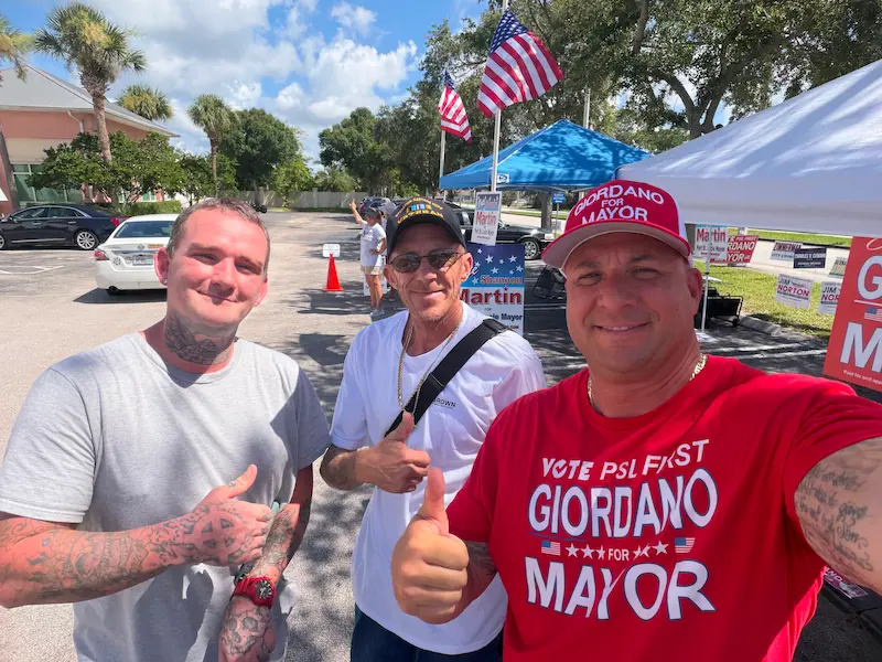 Supporters at community event