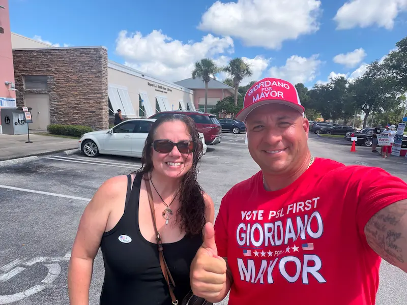 Supporters at community event