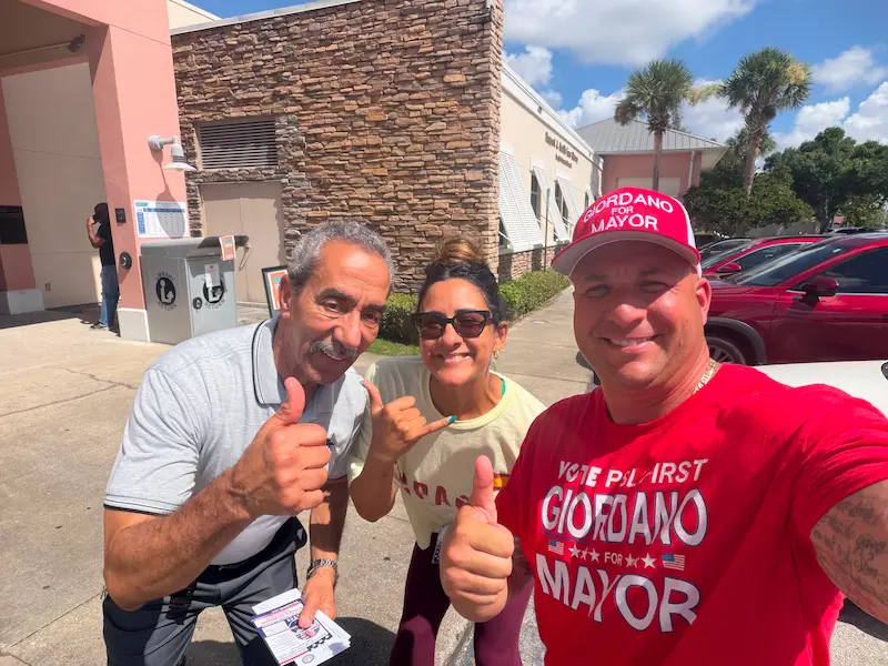Supporters at community event